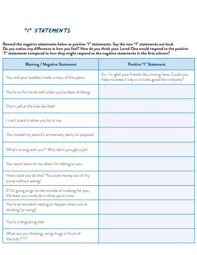30+ I Statements Examples in PDF | Examples