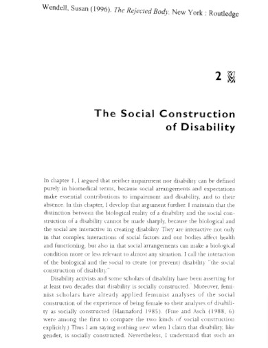 social construction of disability example