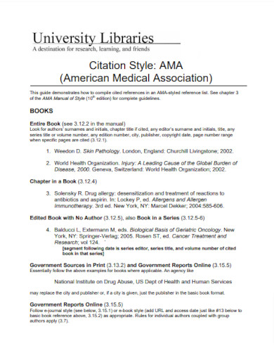 Standard AMA Citation Style Example