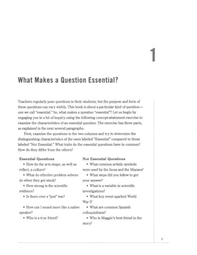 standard essential questions template