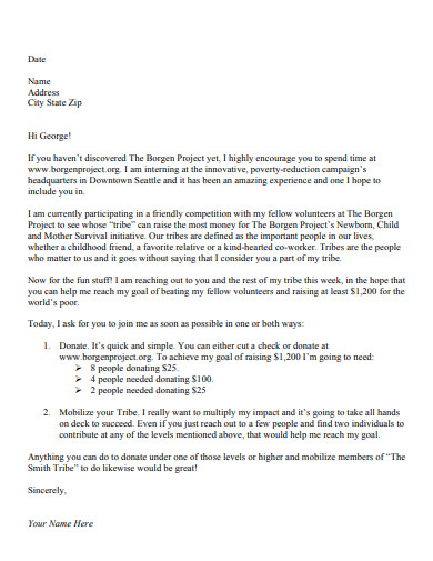 standard fundraising campaign letter