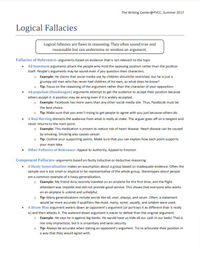 34+ Logical Fallacy - Examples, PDF | Examples