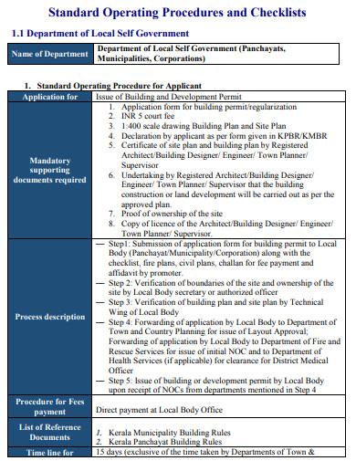 30+ Standard Operating Procedure Examples in MS Word | Pages | Charts ...