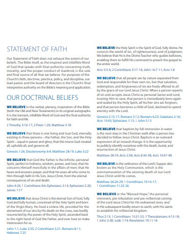 statement of faith format