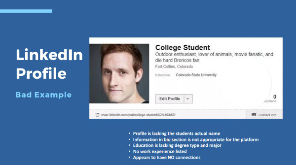 student linkedin profile template