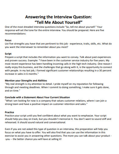 Tell me About Yourself Interview | Examples