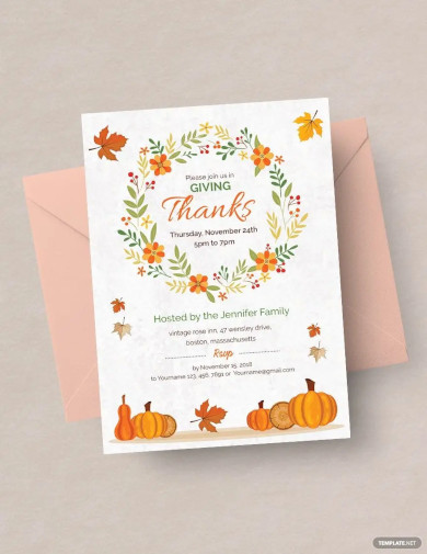 thanksgiving greeting card invitation template