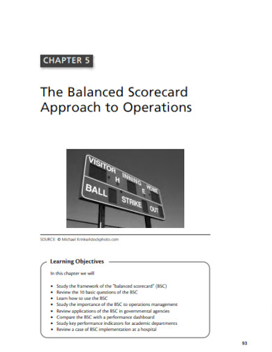 the balanced scorecard approach to operations