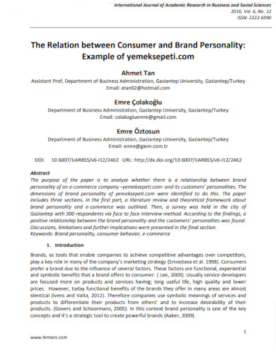 the relation between consumer and brand personality
