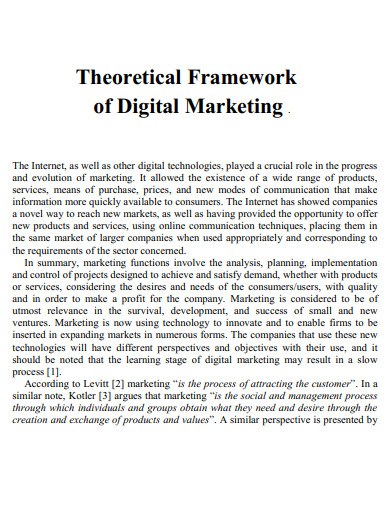 theoretical analysis of marketing
