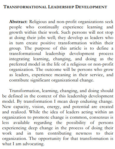 transformational leadership development