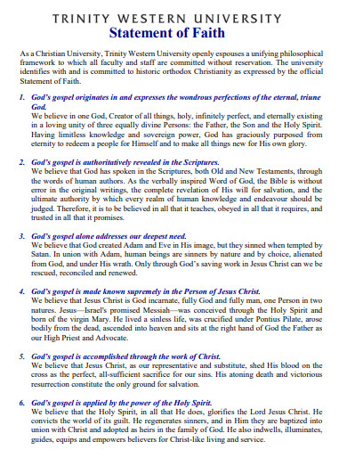 29+ Statement of Faith Examples in PDF | Examples