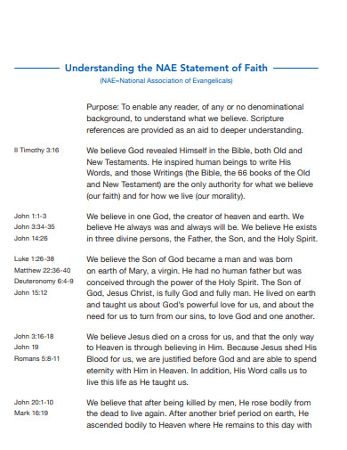 understanding statement of faith