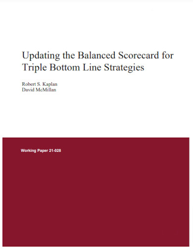 updating the balanced scorecard for triple bottom line strategies