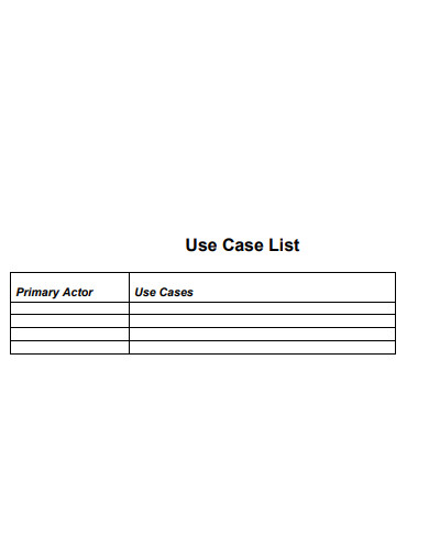 use case list