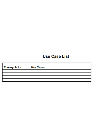 Use Case List