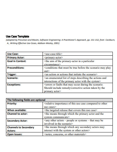 Use Case Template