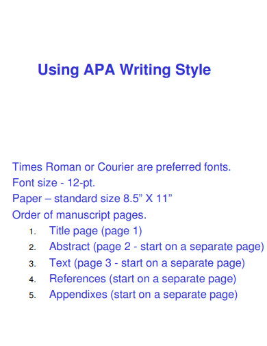 Using APA Writing Style