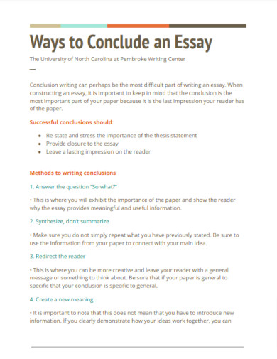 ways to conclude an essay example