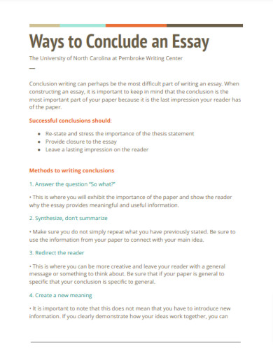 concluding remarks examples essay