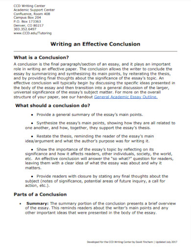 writing an effective conclusion example