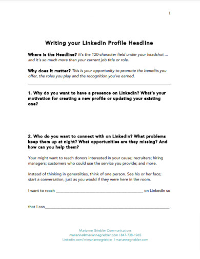 writing your linkedin profile headline