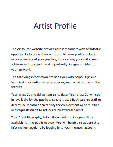 artist profile