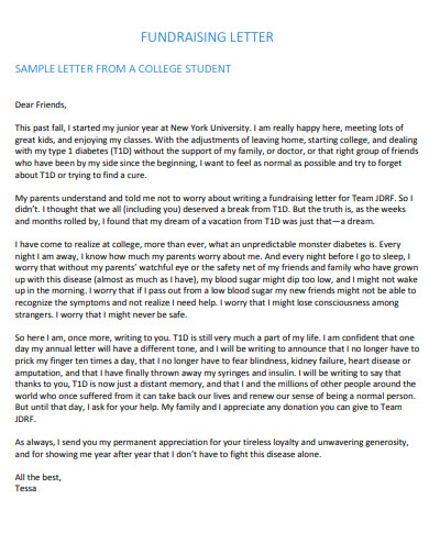college fundraising campaign letter