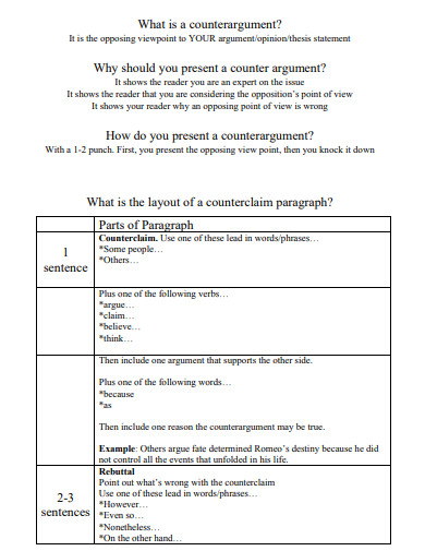 29 Counter Argument Examples In Pdf Examples