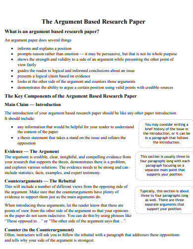 counter argument research paper