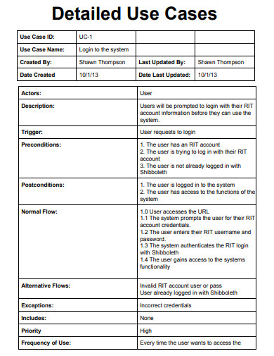 Use Case 30 Examples Google Docs Apple Pages Word PDF   Detailed Use Case 