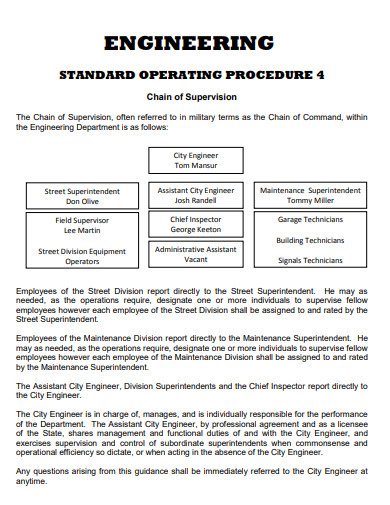 engineering Standard Operating Procedure
