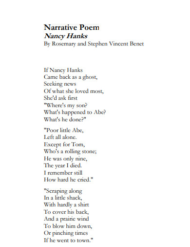 grade 9 narrative poem