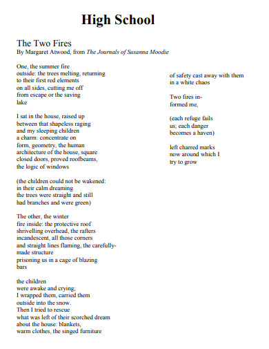 high school narrative poem