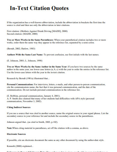 24+ In-Text Citation in PDF | Examples