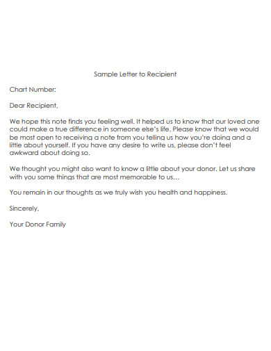 letter to recipient