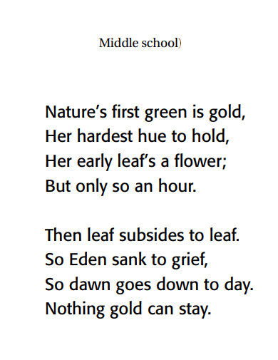 middle school narrative poem