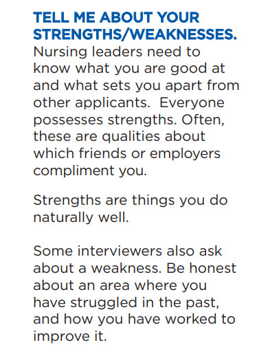 nurse weakness job interview