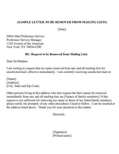 sending a letter address