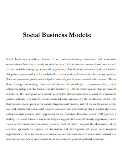 social business model