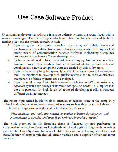 software use cases