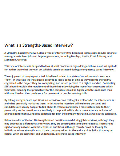 strength job interview