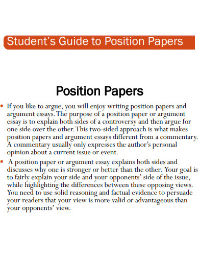 student position paper