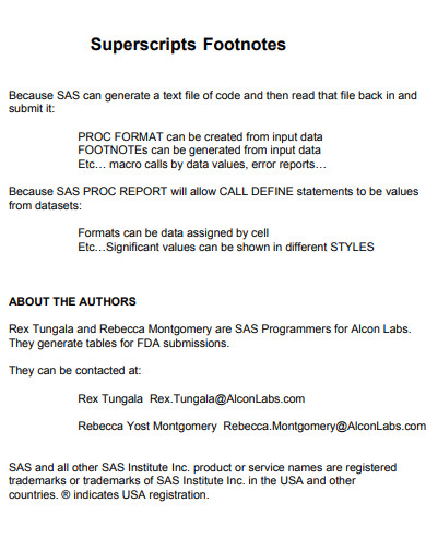 superscript Footnote