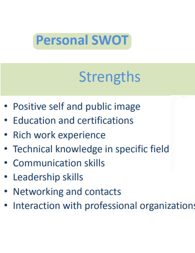 swot personal strengths