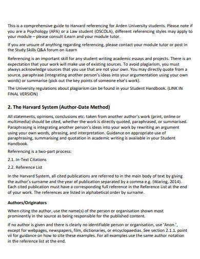 29+ Harvard Reference Style Examples in PDF | Examples