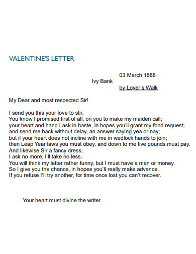 valentine love letter