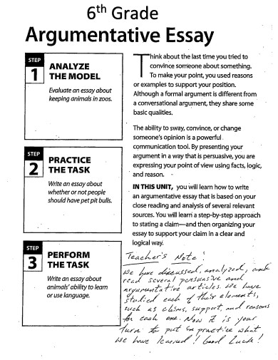 grade 6 argumentative essay examples