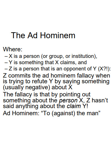 ad hominem critical thinking
