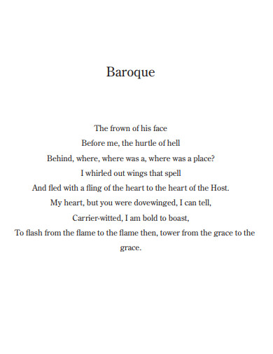 annual baroque poem example